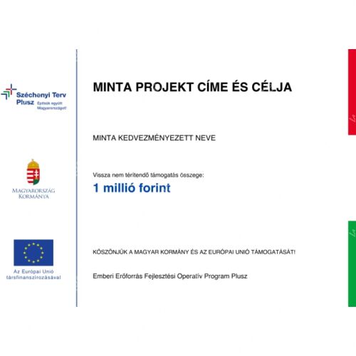 Széchenyi Terv Plusz 2021-2027 A3 projekt tábla