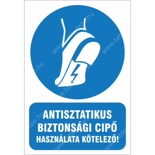 antisztatikus biztonsági cpő használata kötelező