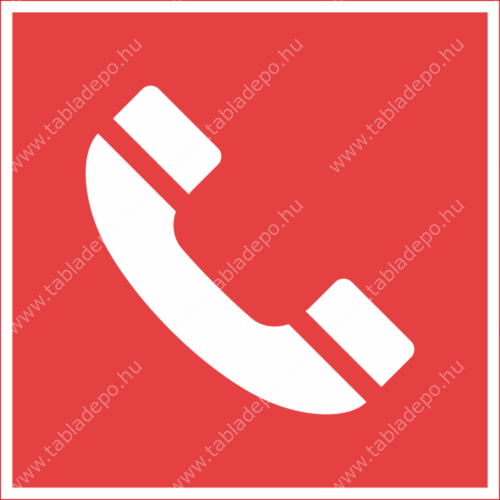 tűzvédelmi utánvilágító tábla – telefon