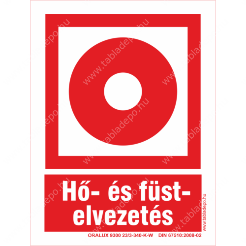 hő és füstelvezető utánvilágító tábla