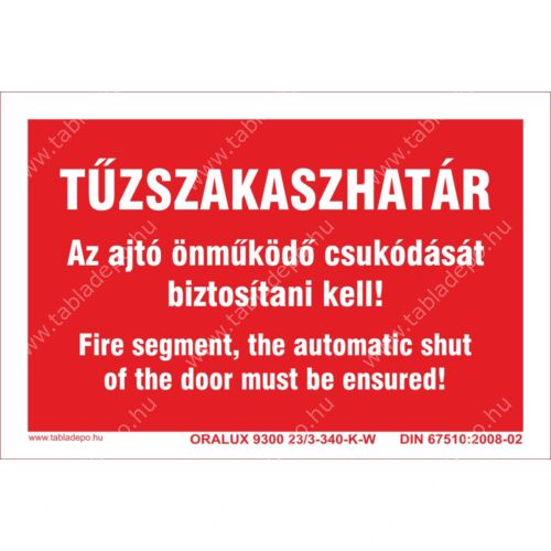 tűzszakasz-határ tábla