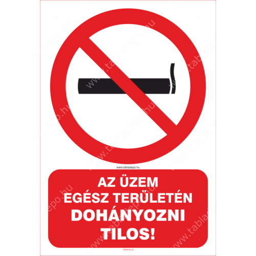 dohányzást tiltó tábla