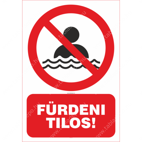 fürdeni tilos tábla