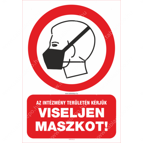 maszk használata kötelező tábla és matrica