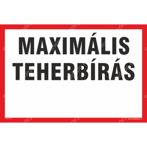 maximális teherbírás tábla