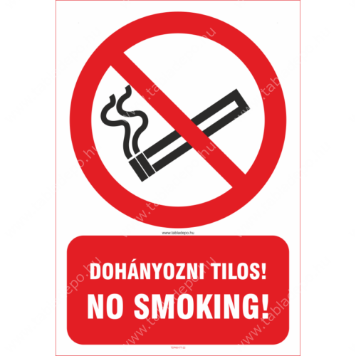 dohányzást tiltó matrica és tábla (No smoking)