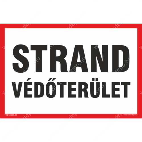 strand védőterület tábla