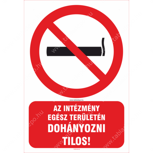 dohányzást tiltó matrica és tábla