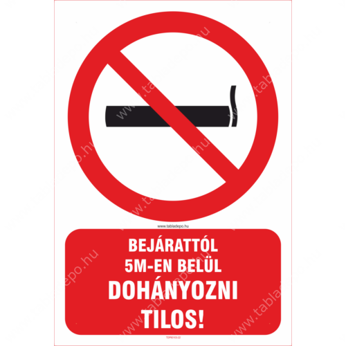 dohányzást tiltó matrica és tábla