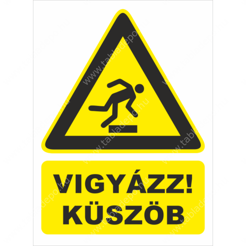 küszöbre figyelmeztető tábla és matrica