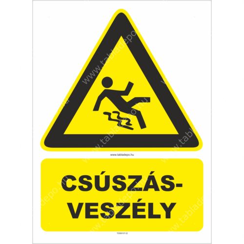 csúszásveszély figyelmeztető tábla és matrica