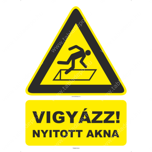 nyitott akna - figyelmeztető tábla