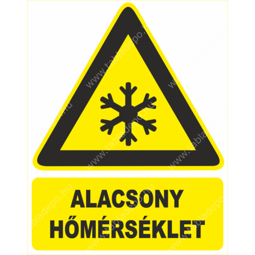 alacsony hőmérsékletre figyelmeztető tábla és matrica