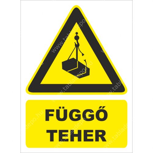 függő teher tábla és matrica