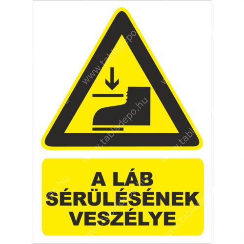 lábsérülés veszélye