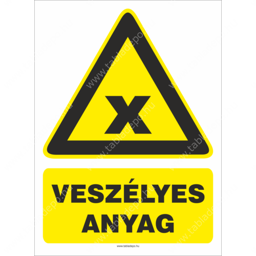 ártalmas anyag tábla