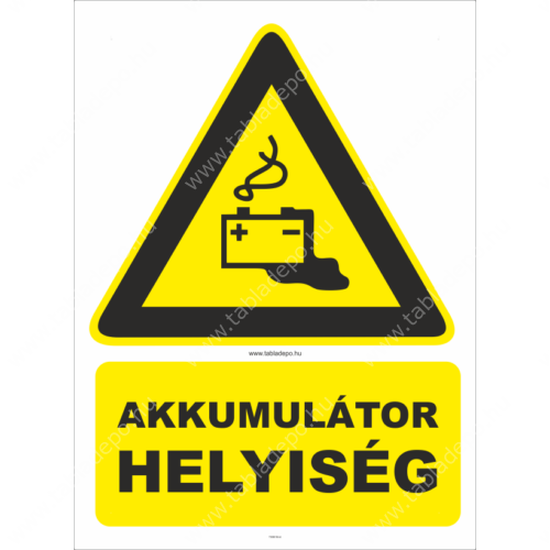 akkumulátor helyiség tábla