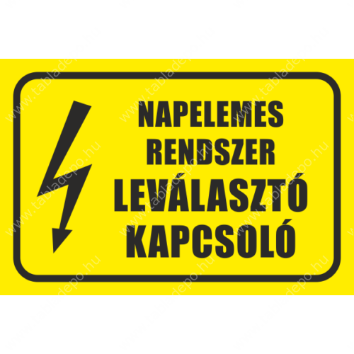 napelemes rendszer leválasztó kapcsoló tábla vagy marica