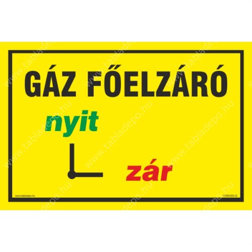 gáz főelzáró nyit zár bal
