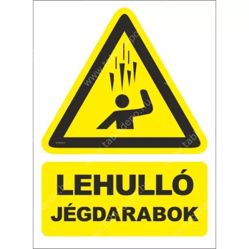 lehulló jégdarabok veszélye