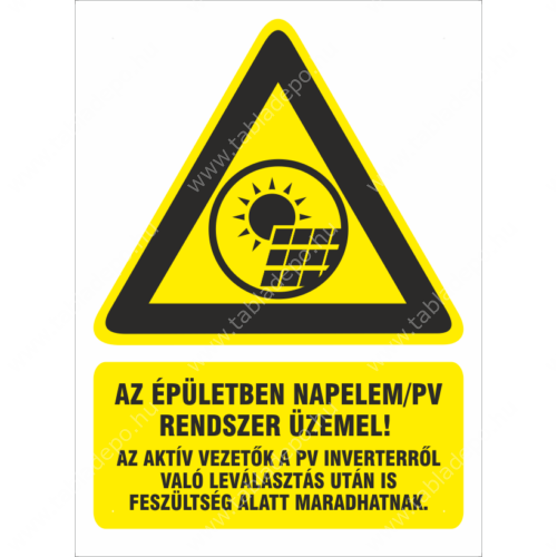 napelem figyelmeztető tábla  vagy matrica