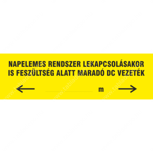 feszültség alatt maradó DC vezeték jelölése