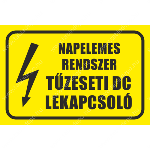 napelemes rendszer tűzeseti DC lekapcsoló jelölése
