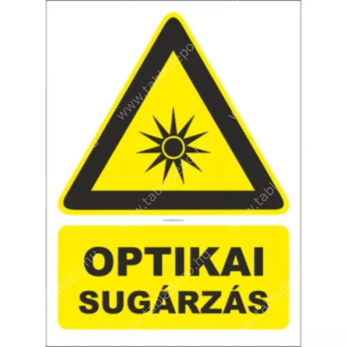 optikai sugárzás tábla