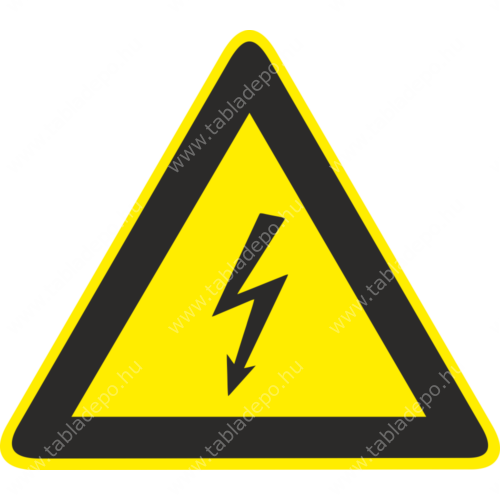 áramütés veszélye figyelmeztető piktogram