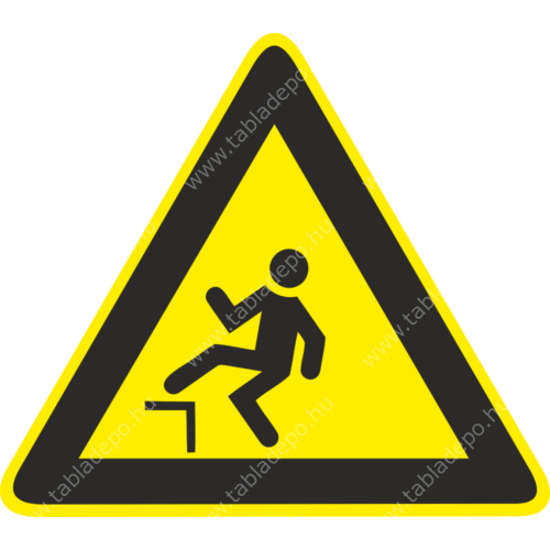 zuhanásveszély tábla és matrica