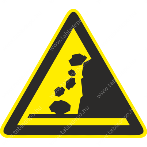 omlásveszély tábla