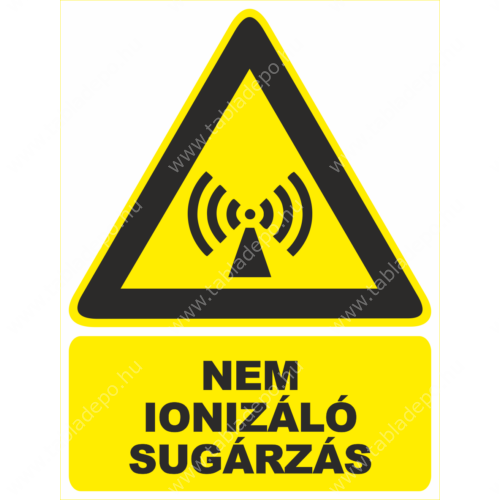 sugárveszély tábla és matrica
