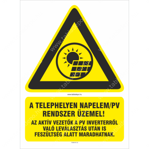 napelem figyelmeztető tábla