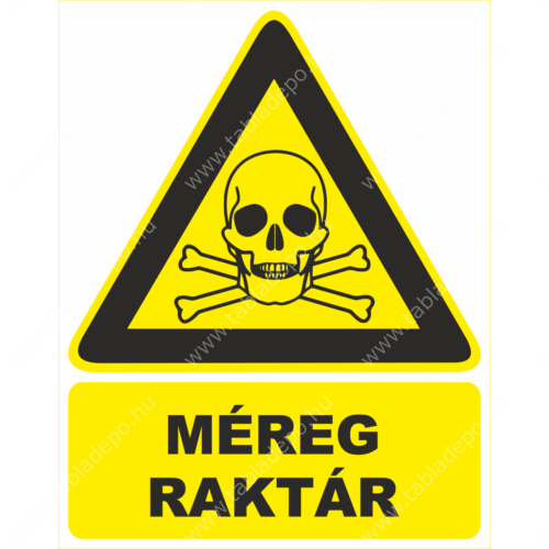 méregraktár tábla és matrica