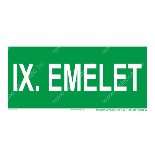 9. emelet tábla