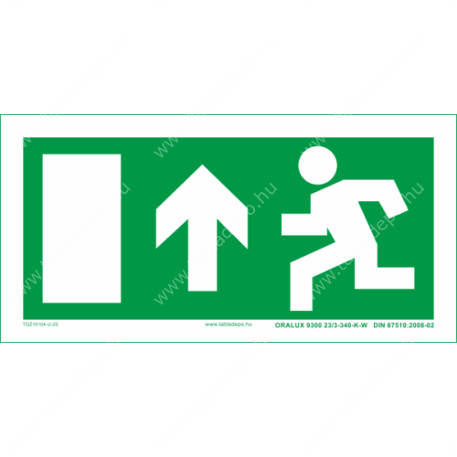 utánvilágító  menekülési útvonal tábla