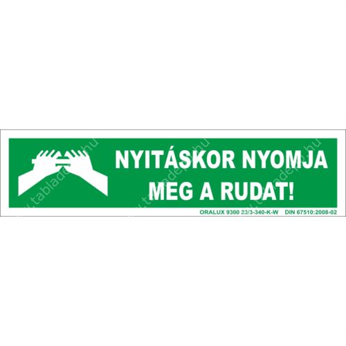 menekülési útvonal tábla, matrica