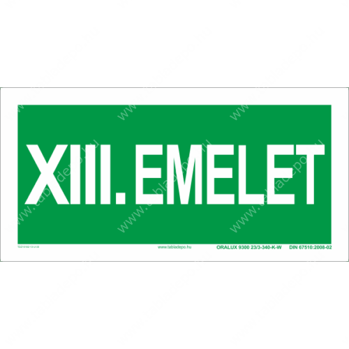 XIII. emelet tábla