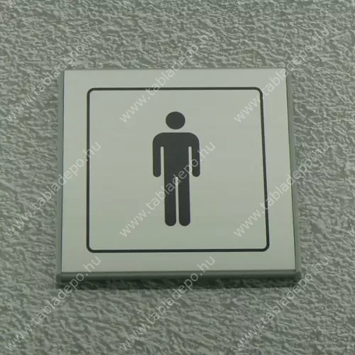 férfi WC információs alumínium tábla - fekete