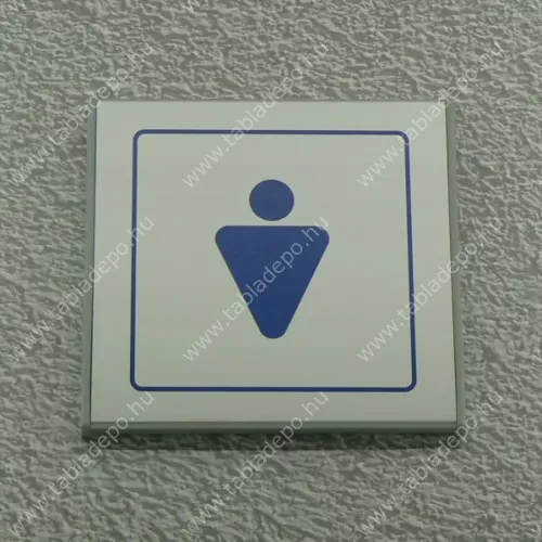 férfi WC információs alumínium tábla - fekete