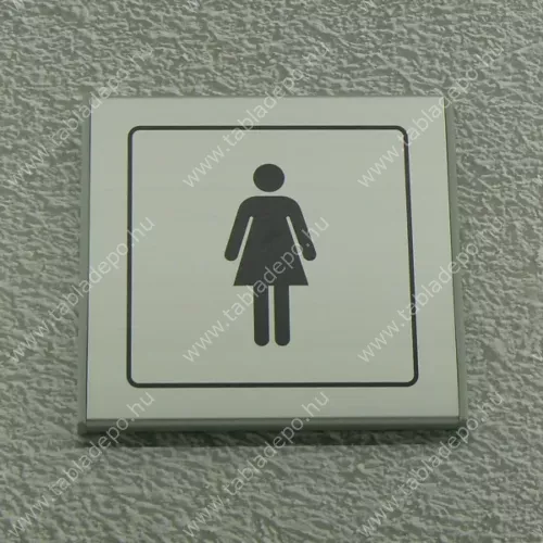 női WC alumínium információs tábla - fekete