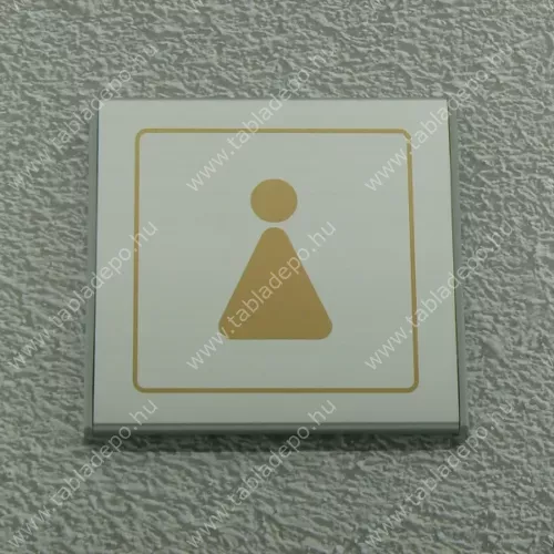 női WC alumínium információs tábla - sárga