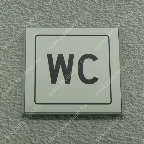 WC alumínium információs tábla - fekete