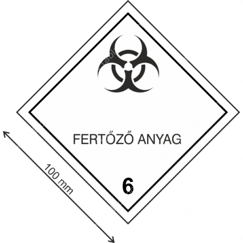 fertőző anyagokra figyelmeztető bárca