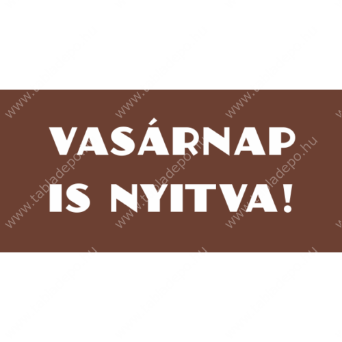 dohánybolt matrica vasárnap is nyitva felirattal