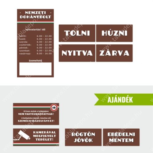 dohánybolt kirakat szett