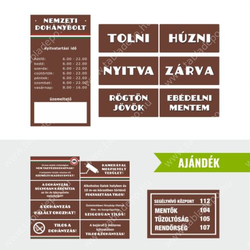 dohánybolt kirakat szett