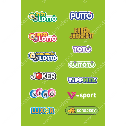 Lottózó játékok kirakatmatrica