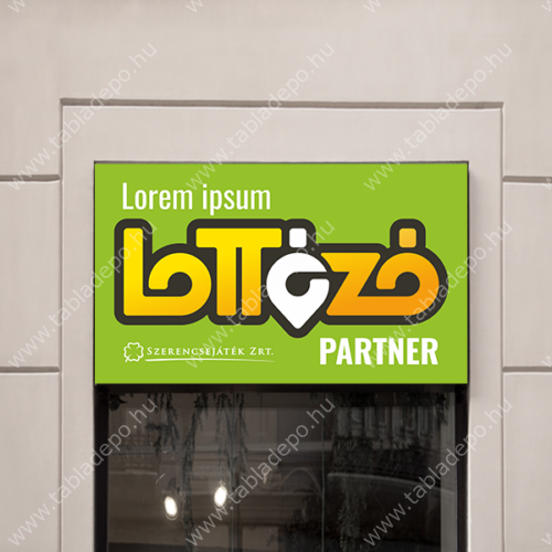 lottózó tábla az Ön üzletének nevével