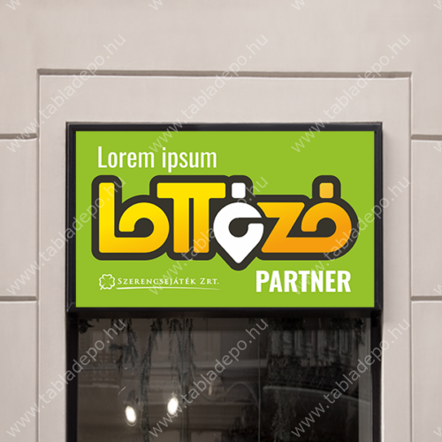 lottózó tábla világító az Ön boltjának nevével